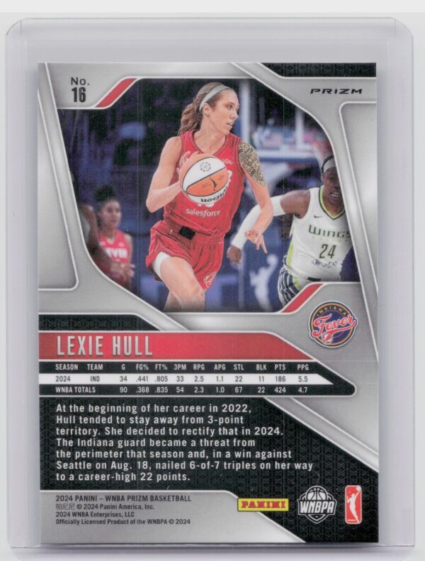 2024-25 Panini Prizm WNBA Lexie Hull Ice Prizms #16 Fever - Image 3