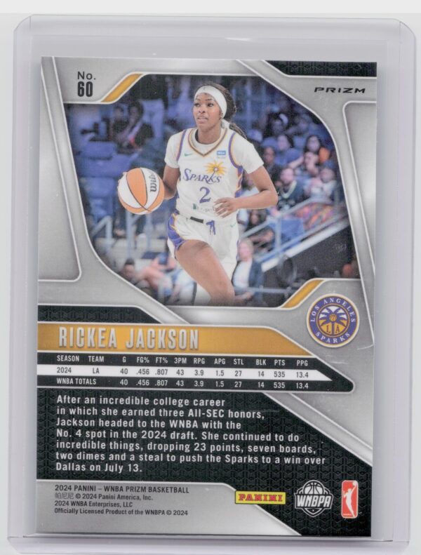 2024-25 Panini Prizm WNBA Rickea Jackson Ice Prizms RC #60 Sparks - Image 3