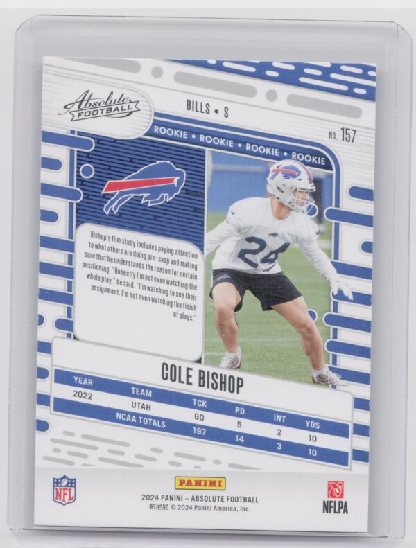 2024 Absolute Cole Bishop Red and Blue RC 157 Bills - Image 3