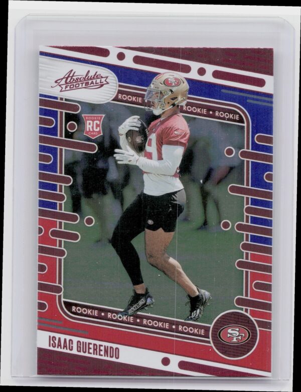 2024 Absolute Isaac Guerendo Red and Blue RC 189 49ers