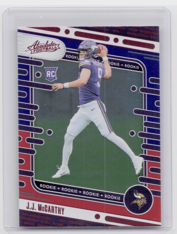 2024 Absolute J.J. McCarthy Red and Blue RC 110 Vikings