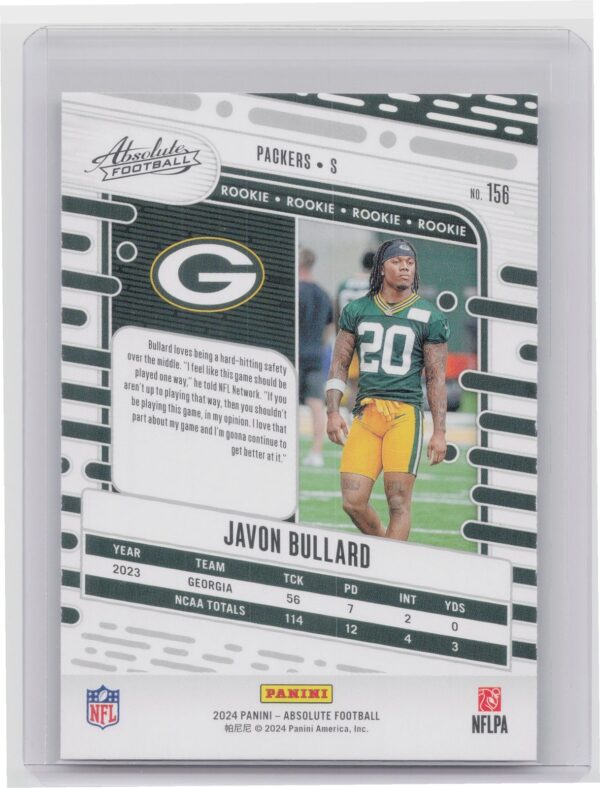 2024 Absolute Javon Bullard Red and Blue RC 156 Packers - Image 3