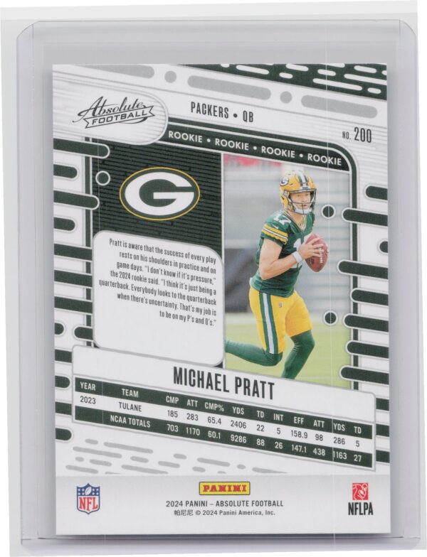 2024 Absolute Michael Pratt Yellow RC 200 Packers - Image 3