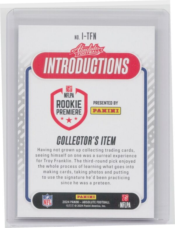 2024 Absolute Troy Franklin RC I-TFN Broncos Introductions - Image 3