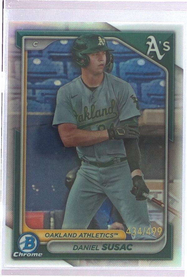 2024 Bowman Daniel Susac /499 #BCP-42 Athletics Chrome Prospects Refractors
