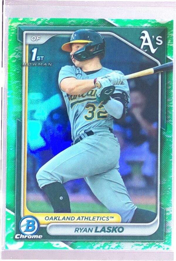 2024 Bowman Ryan Lasko #BCP-105 Athletics Chrome Prospects Lunar Glow Refractors