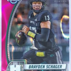 2024 Bowman University Chrome Brayden Schager Pink Lava Refractor RC 25 Warriors