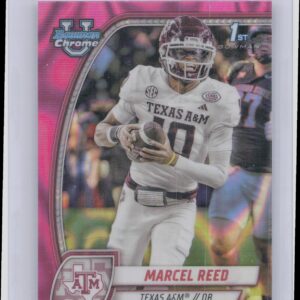 2024 Bowman University Chrome Marcel Reed Pink Lava Refractor 173 Aggies