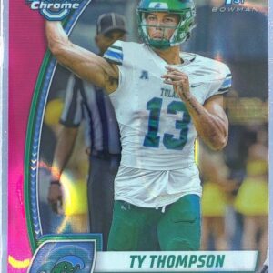 2024 Bowman University Chrome Ty Thompson Pink Lava Refractor RC 179 Wave