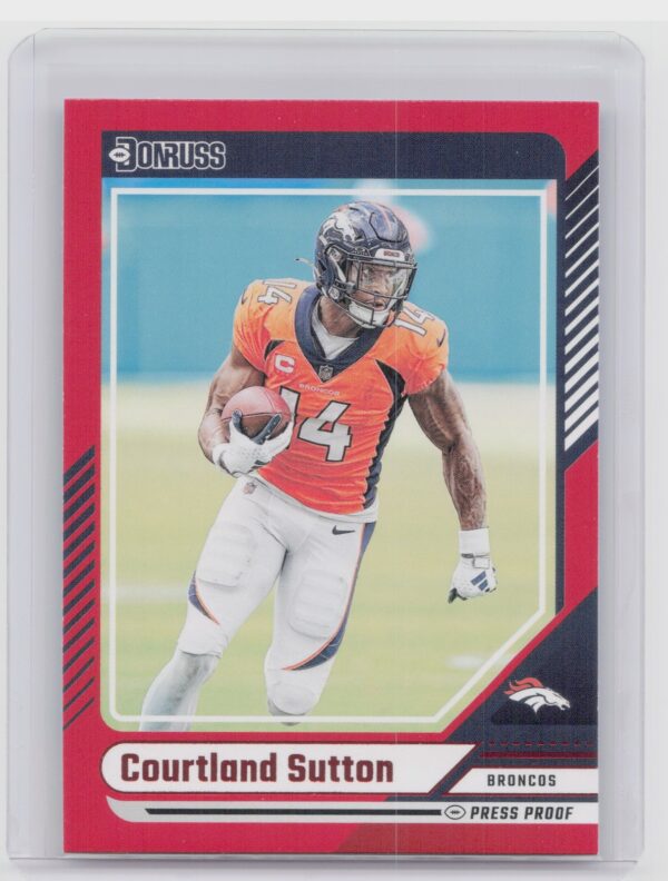 2024 Donruss Courtland Sutton Press Proof Red 134 Broncos