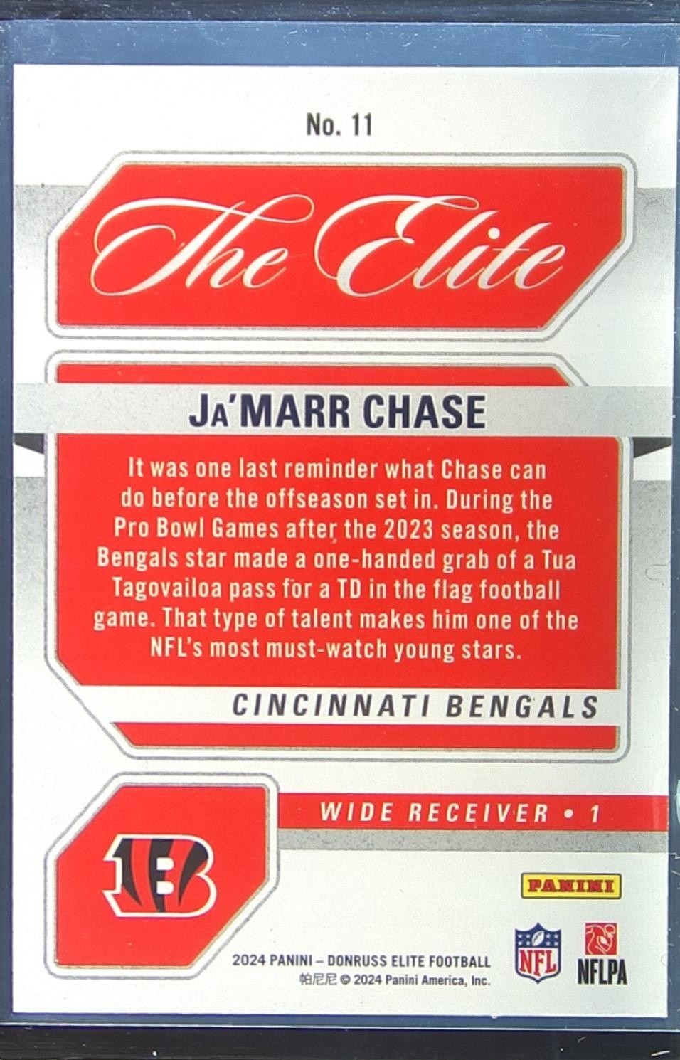 2024 Donruss Elite Ja'Marr Chase 11 Bengals The Elite Green - Image 3