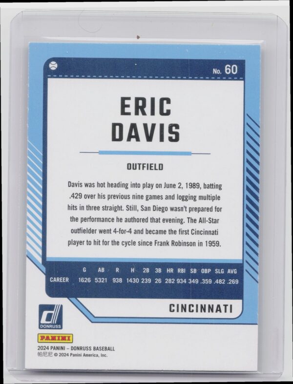 2024 Donruss Eric Davis Liberty #60 Reds - Image 3