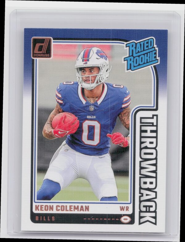 2024 Donruss Keon Coleman 42 Bills Rated Rookies Throwback