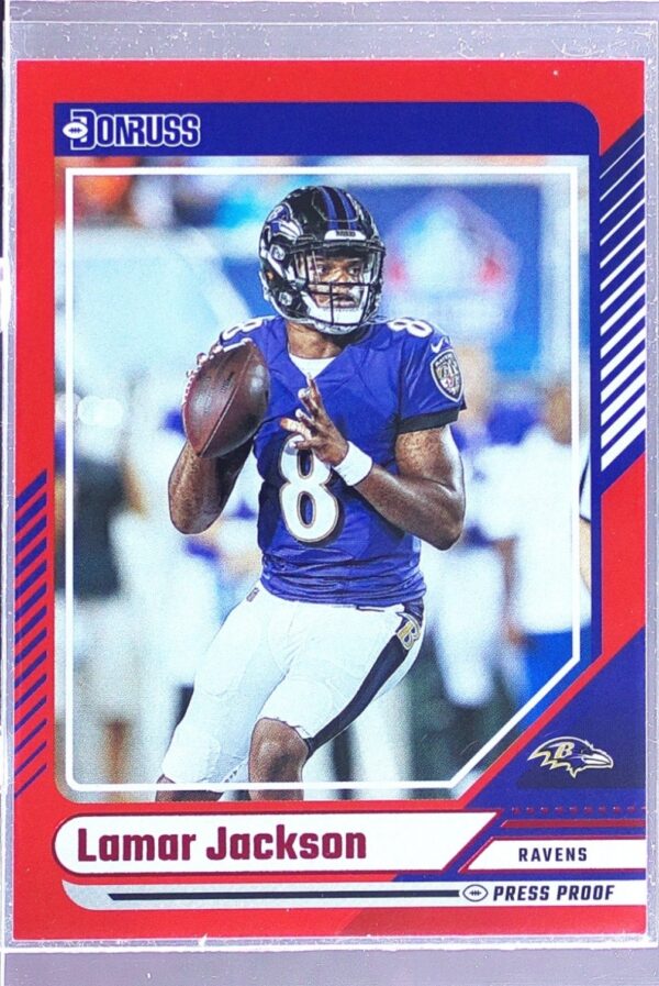 2024 Donruss Lamar Jackson Press Proof Red 130 Ravens