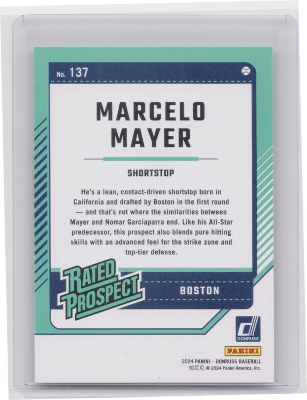 2024 Donruss Marcelo Mayer #137 Sox - Image 3
