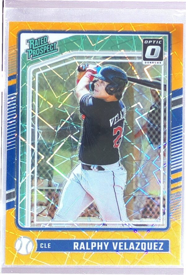 2024 Donruss Ralphy Velazquez Optic Orange Velocity Prizm #108 Guardians