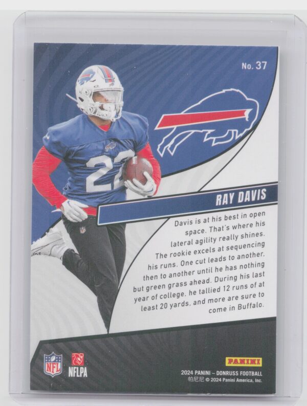 2024 Donruss Ray Davis 37 Bills Rookie Revolution - Image 3