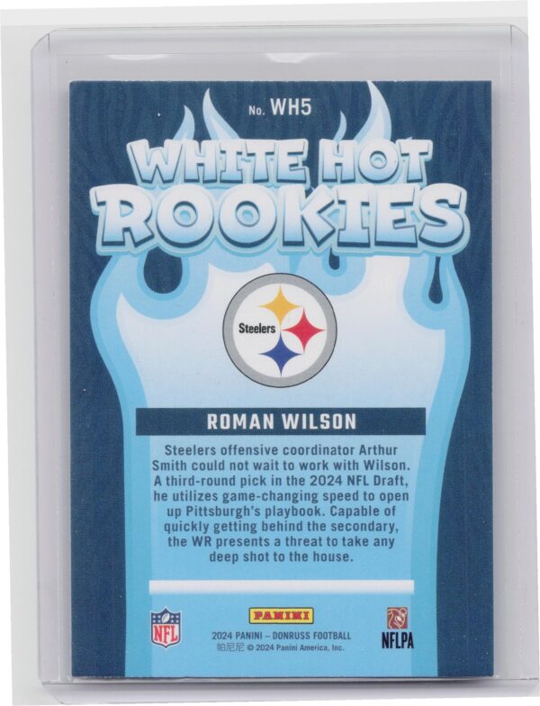 2024 Donruss Roman Wilson RC #WH5 Steelers White Hot Rookies - Image 3