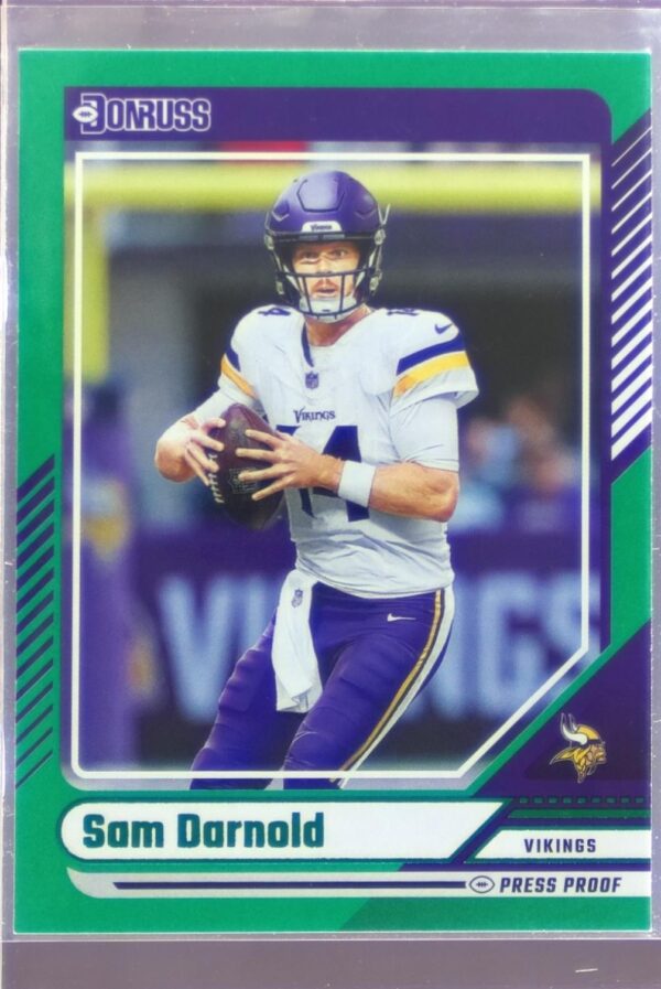 2024 Donruss Sam Darnold Press Proof Green 180 Vikings