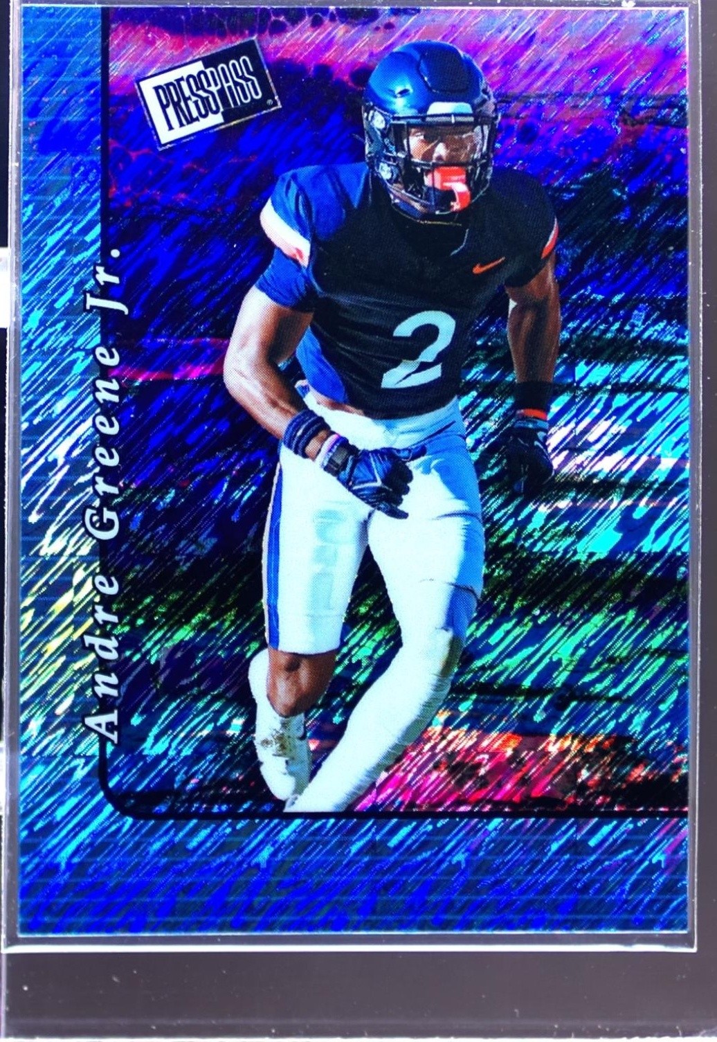 2024 Leaf Collective Andre Greene Jr. /20 #20B-11 Cavaliers PressPass Shim Blue