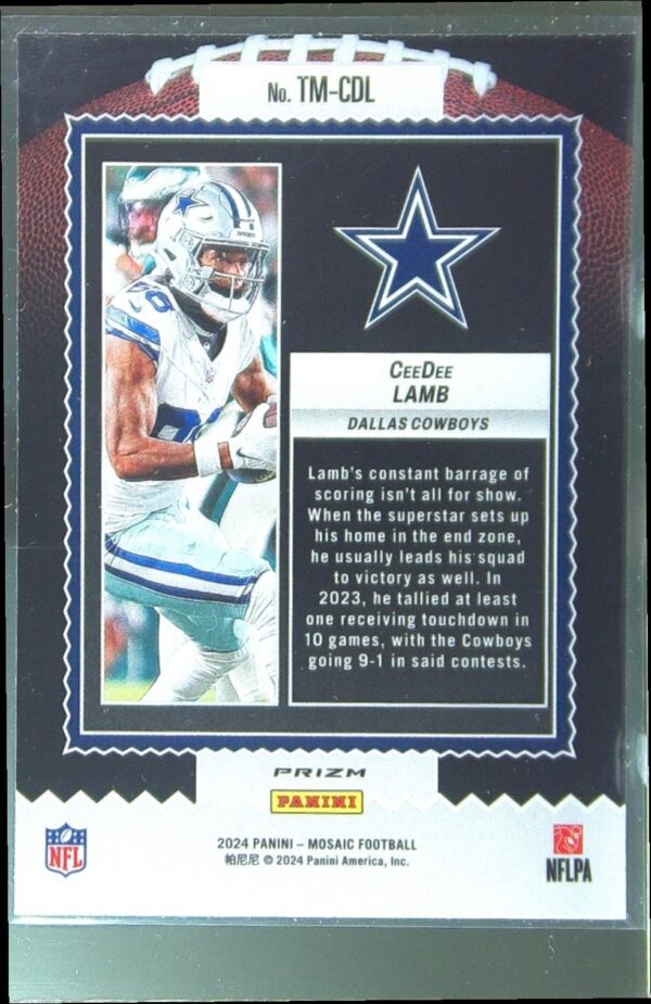 2024 Mosaic CeeDee Lamb TM-CDL Cowboys Touchdown Masters Mosaic Green - Image 3
