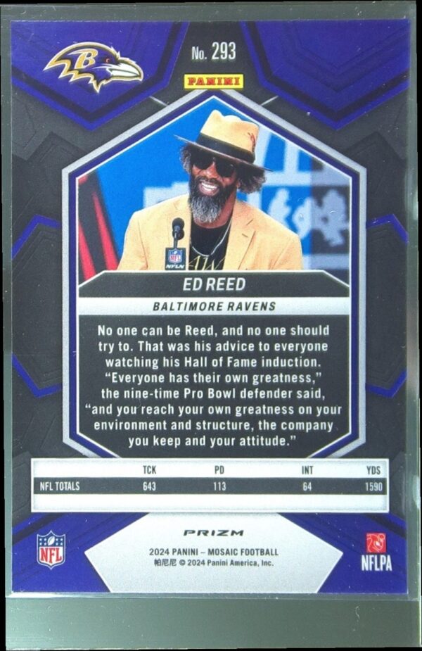 2024 Mosaic Ed Reed Mosaic Reactive Yellow 293 Ravens - Image 3