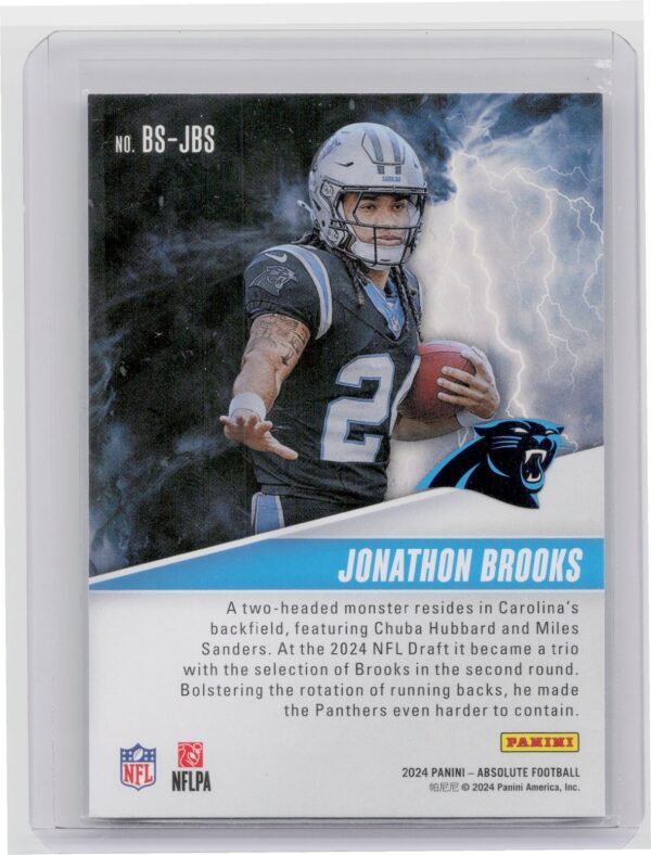 2024 Panini Absolute Jonathan Brooks By Storm BS-JBS Panthers - Image 3