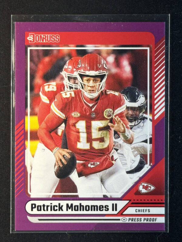 2024 Panini Donruss Patrick Mahomes II Purple Press Proof SP #100