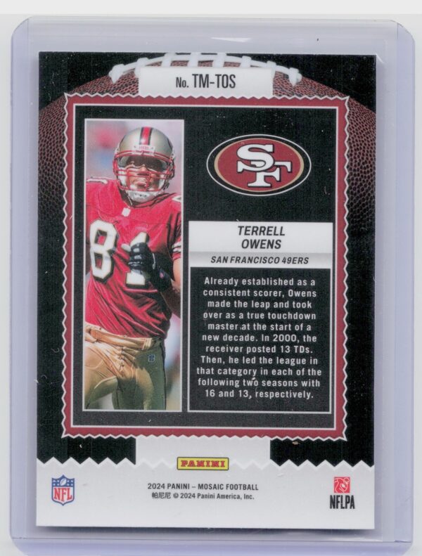 2024 Panini Mosaic Terrell Owens TM-TOS 49ers Touchdown Masters - Image 3