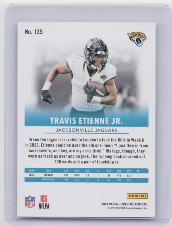 2024 Panini Prestige Travis Etienne Jr. Red Premium Xtra Points /399 135 Jaguars - Image 3