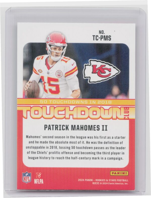 2024 Panini Rookies & Stars Patrick Mahomes II #TC-PMS Chiefs Touchdown Club - Image 3