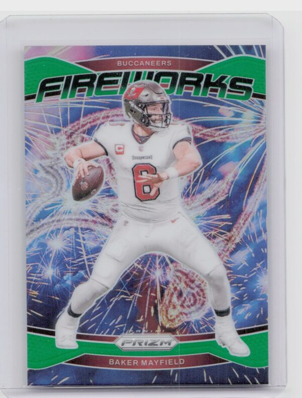 2024 Prizm Baker Mayfield 6 Buccaneers Fireworks Wave Green Prizm