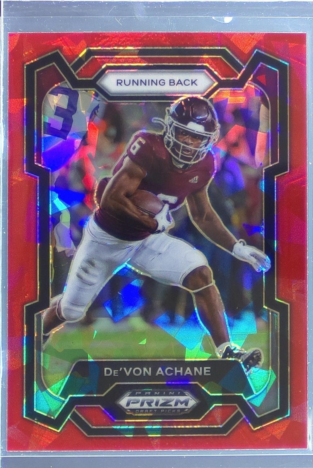 2024 Prizm Collegiate Draft Picks De'Von Achane Red Ice 92 Aggies