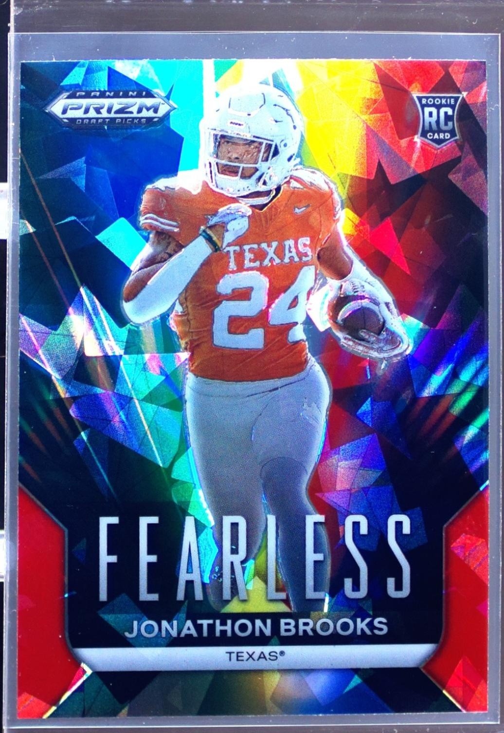 2024 Prizm Collegiate Draft Picks Jonathon Brooks F-JB Longhorns Red Ice RC