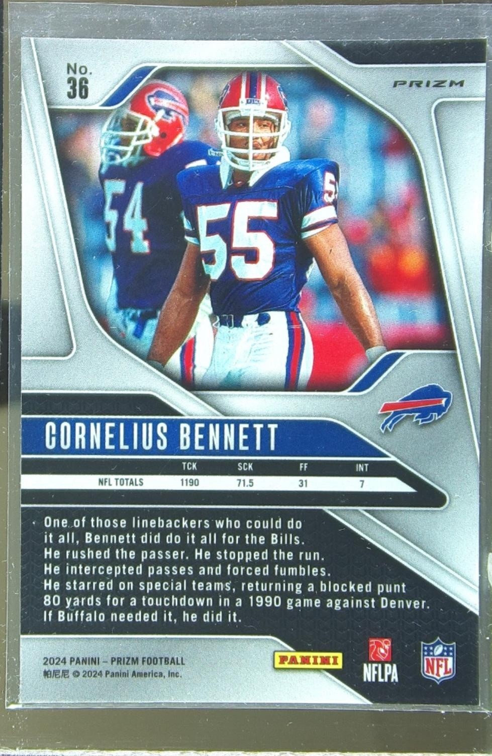 2024 Prizm Cornelius Bennett Silver 36 Bills - Image 3