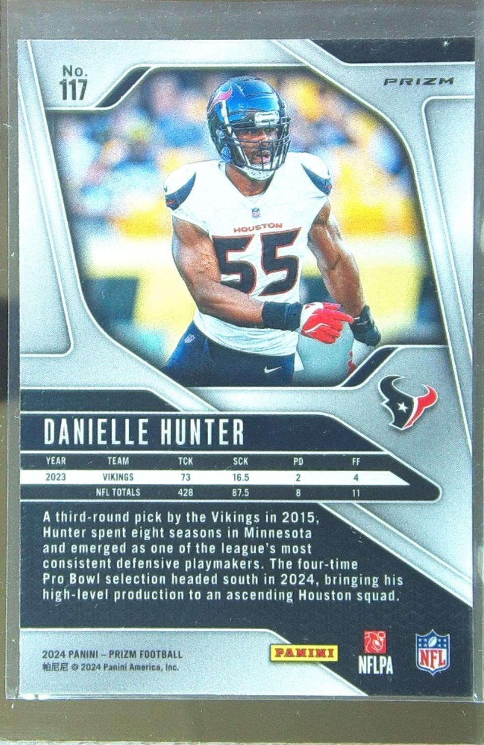 2024 Prizm Danielle Hunter Silver 117 Texans - Image 3
