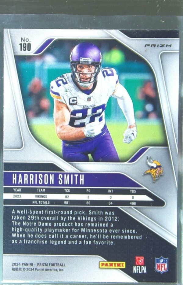 2024 Prizm Harrison Smith Orange Lazer 190 Vikings - Image 3