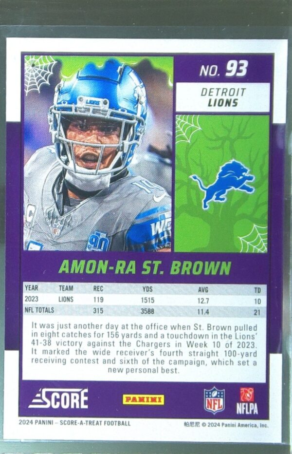 2024 Score-A-Treat Amon-Ra St. Brown Green Bats #93 Lions - Image 3