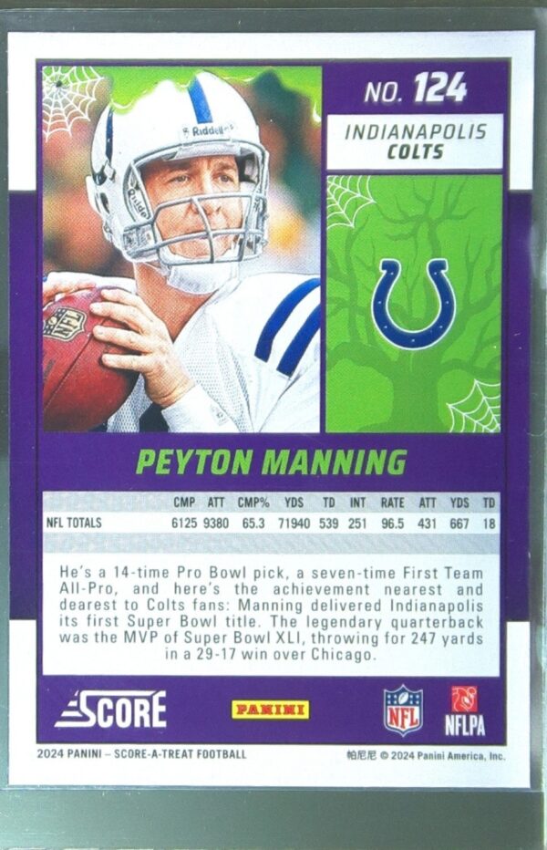 2024 Score-A-Treat Peyton Manning #124 Colts - Image 3