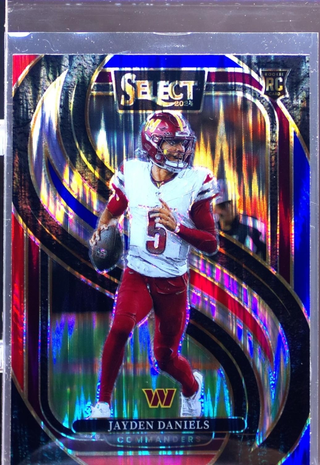 2024 Select Jayden Daniels Red & Blue Prizm Shock RC #112 Commanders