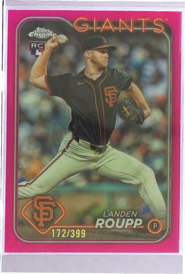 2024 Topps Chrome Update Landen Roupp Magenta Refractors /399 RC #USC104 Giants