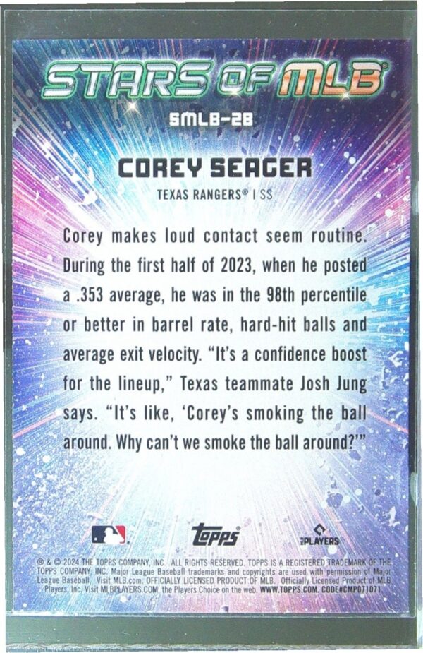 2024 Topps Corey Seager #SMLB-28 Rangers Stars of MLB - Image 3