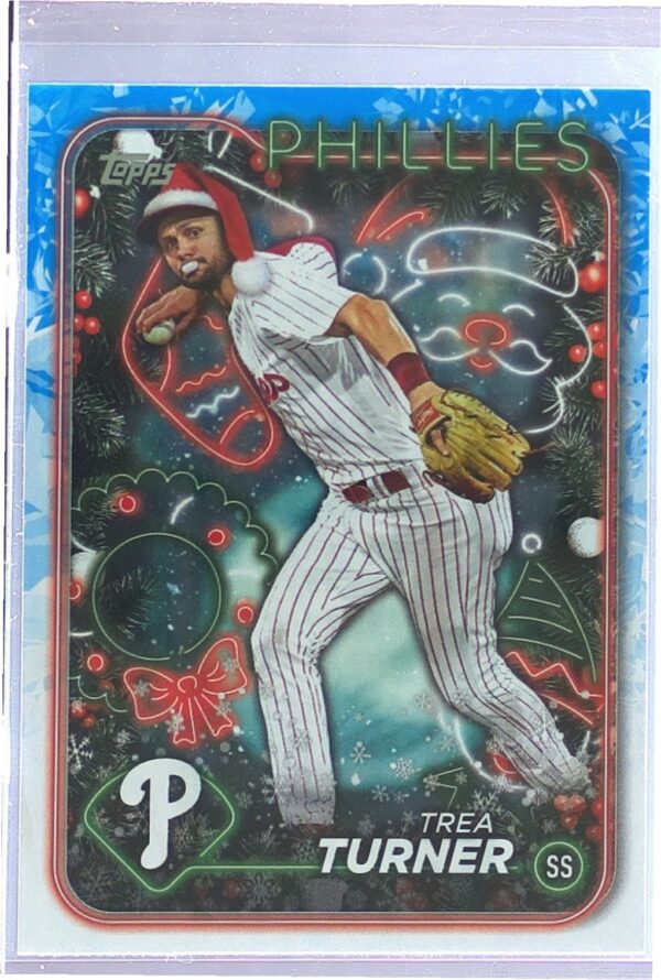 2024 Topps Holiday Trea Turner SP VAR Santa Hat #H43 Phillies