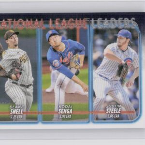 2024 Topps National League Leaders ERA (Blake Snell / Kodai Senga / Justin Steel