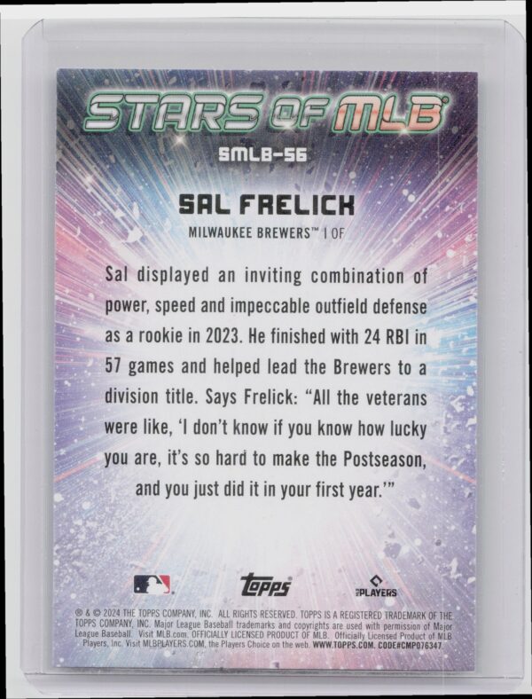 2024 Topps Sal Frelick #SMLB-56 Brewers Stars of MLB - Image 3