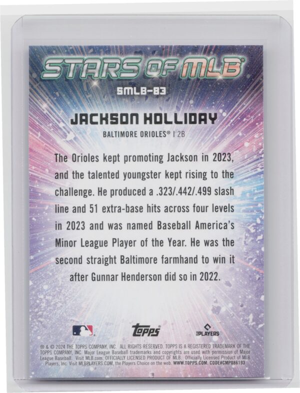 2024 Topps Update Jackson Holliday #SMLB-83 Orioles Stars of MLB - Image 3