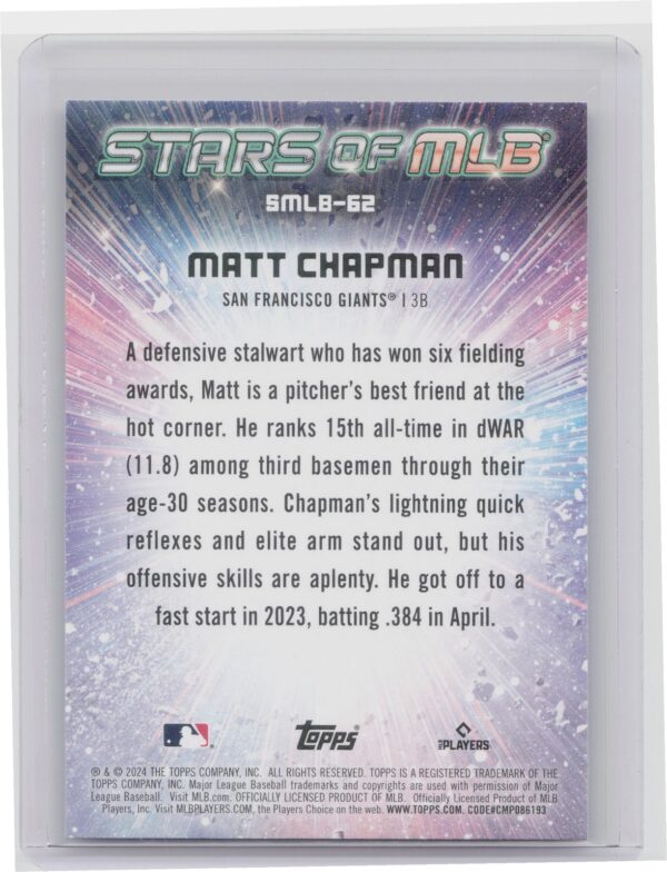 2024 Topps Update Matt Chapman #SMLB-62 Giants Stars of MLB - Image 3