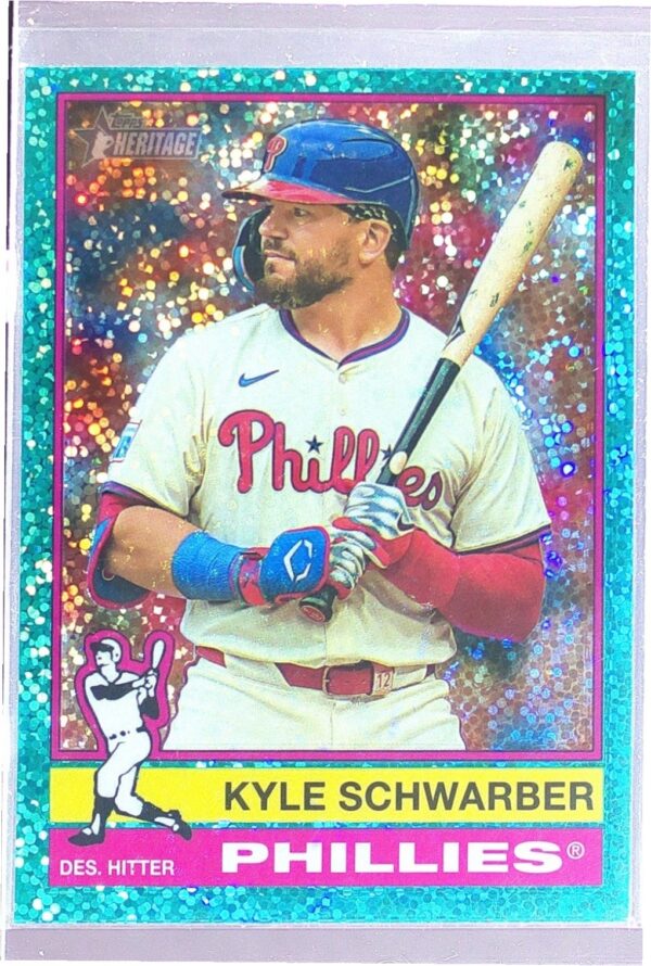 2025 Heritage Kyle Schwarber Chrome Aqua Sparkle Refractor #480 Phillies