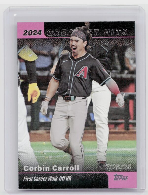 2025 Topps Corbin Carroll #GH-7 Diamondbacks 2024 Greatest Hits Pink Foil