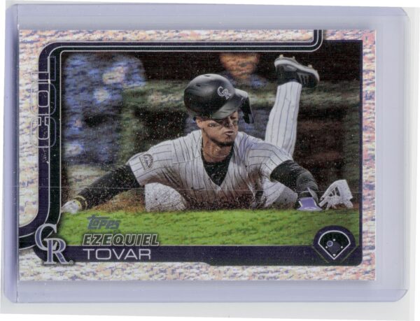 2025 Topps Ezequiel Tovar Silver Crackle Foilboard #343 Rockies